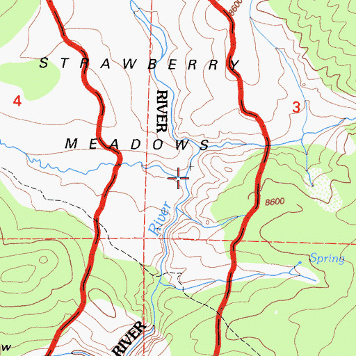 Topographic Map of Strawberry Creek, CA