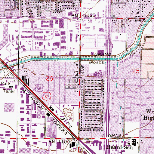 Topographic Map of Pecan Grove Trailer Park, AZ