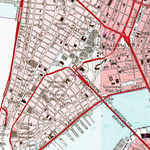 Topographic Map of Drumgoole Plaza, NY