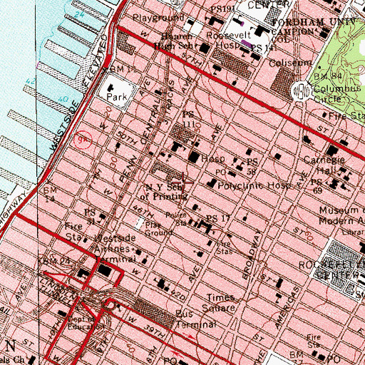 Topographic Map of Gutenberg Playground, NY