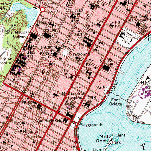 Topographic Map of Blake Hobbs Park, NY