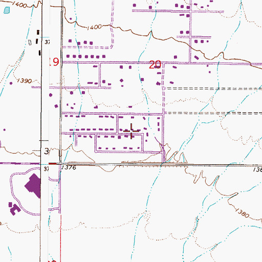 Topographic Map of Preston Hills, AZ