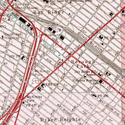 Topographic Map of Fortway Theatre (historical), NY