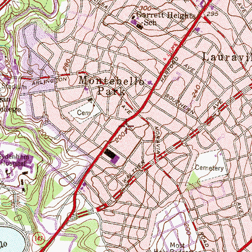 Topographic Map of Calvary Christian Church, MD