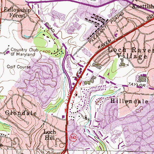Topographic Map of Calvary Presbyterian Church, MD