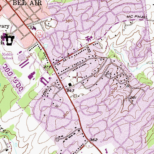 Topographic Map of Christ Fellowship Church, MD