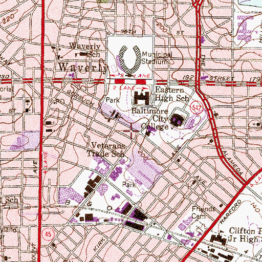 Topographic Map of Garden of Prayer Baptist Church, MD