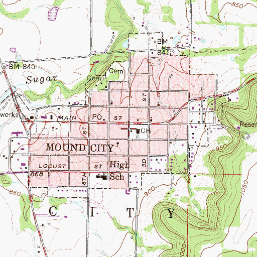Topographic Map of Linn County Sheriff's Office, KS