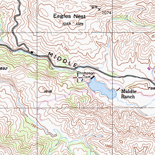Topographic Map of Thompson Dam, CA