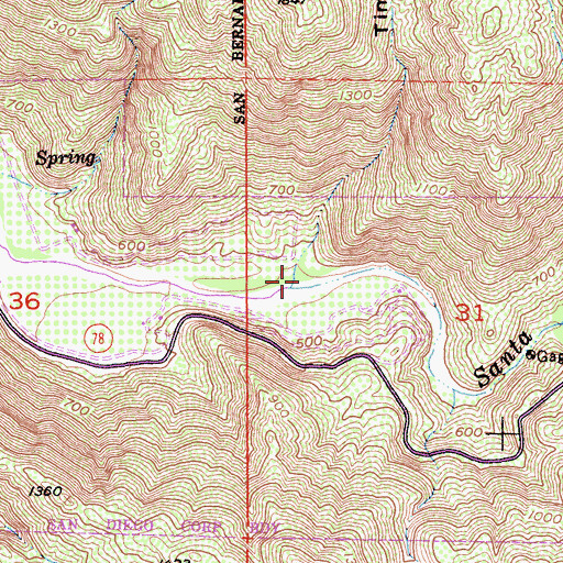 Topographic Map of Tims Canyon, CA