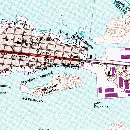 Topographic Map of Morehead Gulf Docks, NC