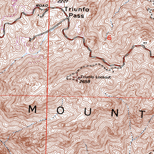 Topographic Map of Triunfo Lookout, CA