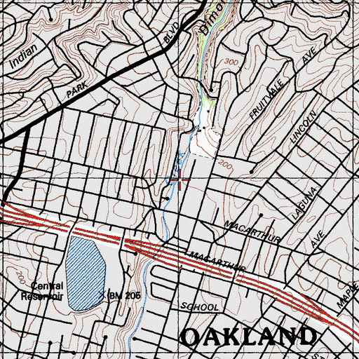 Topographic Map of Strong Heritage Academy, CA
