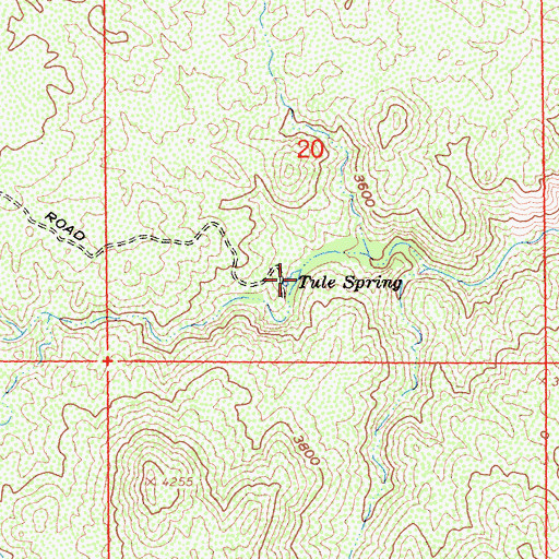 Topographic Map of Tule Spring, CA