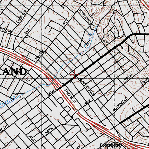 Topographic Map of American Indian Public High School, CA