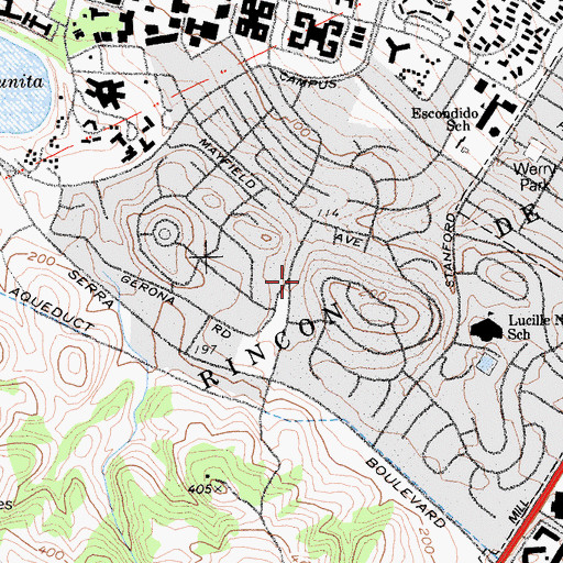 Topographic Map of Hanna-Honeycomb House, CA