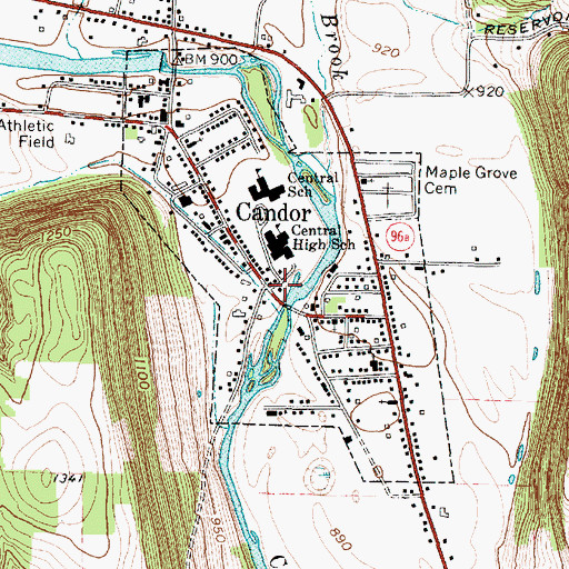 Topographic Map of Candor Health Center, NY