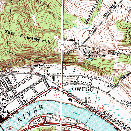 Topographic Map of Boland Park, NY