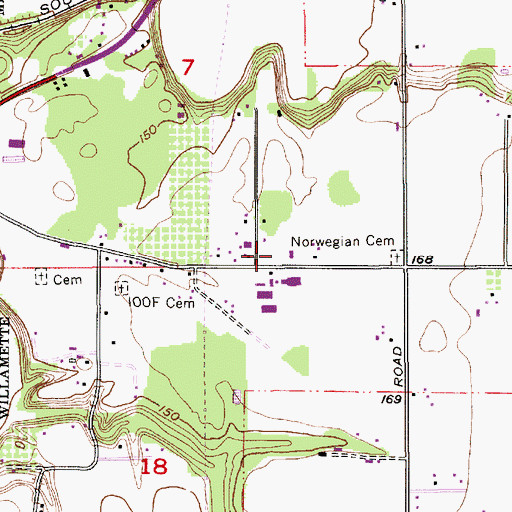 Topographic Map of Calvary Mennonite Church, OR