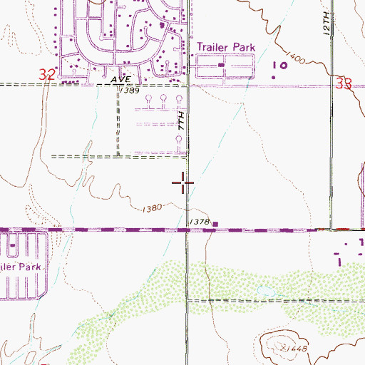 Topographic Map of Seven Palms Mobile Home Estates, AZ