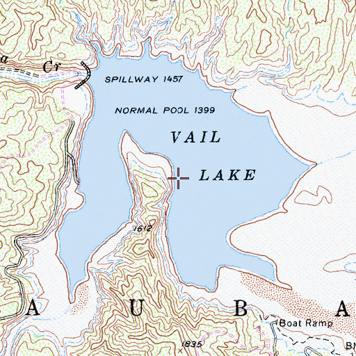 Topographic Map of Vail Lake, CA