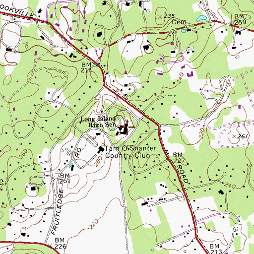 Topographic Map of Long Island Lutheran High School, NY