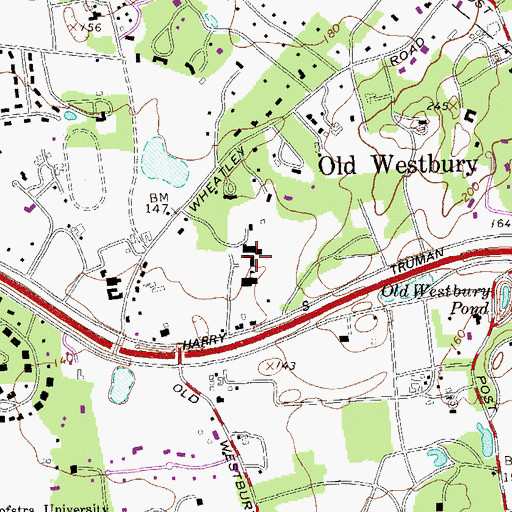 Topographic Map of Old Westbury School - Holy Child, NY