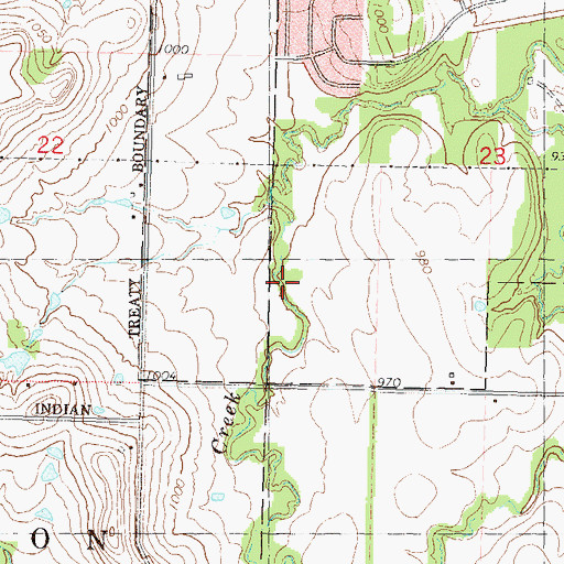 Topographic Map of Berkshire Country Club, KS