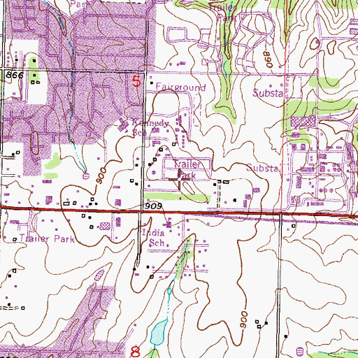 Topographic Map of Harper Woods Mobile Home Park, KS