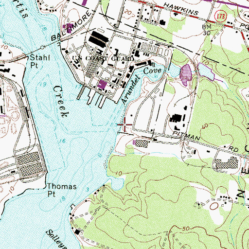 Topographic Map of Coast Guard Station Baltimore, MD