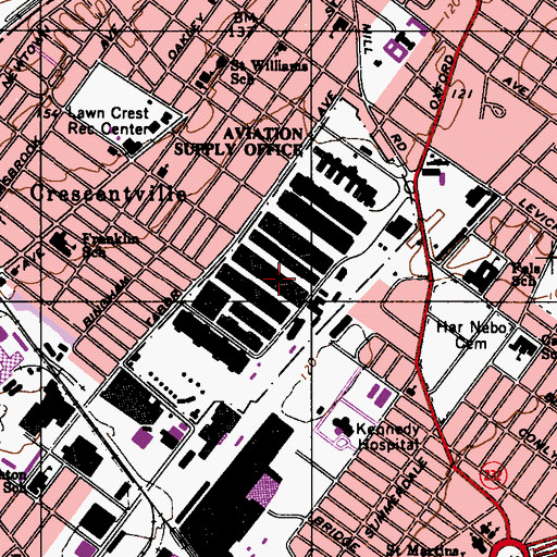 Topographic Map of Defense Supply Center Philadelphia, PA