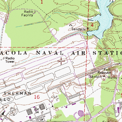 Topographic Map of Naval Air Station Pensacola, FL