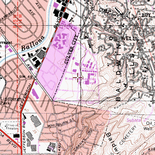 Topographic Map of West Los Angeles College, CA