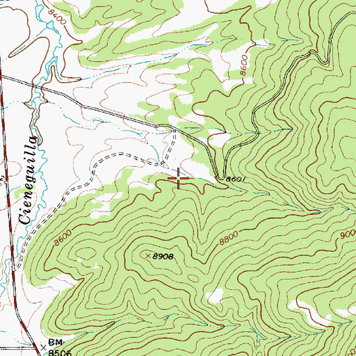 Topographic Map of Angel Fire Resort, NM