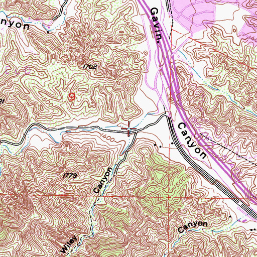 Topographic Map of Wiley Canyon, CA