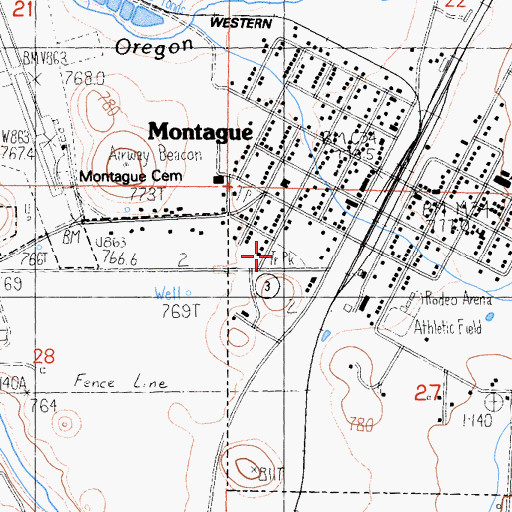 Topographic Map of Cascade Sun Mobile Home Estates, CA