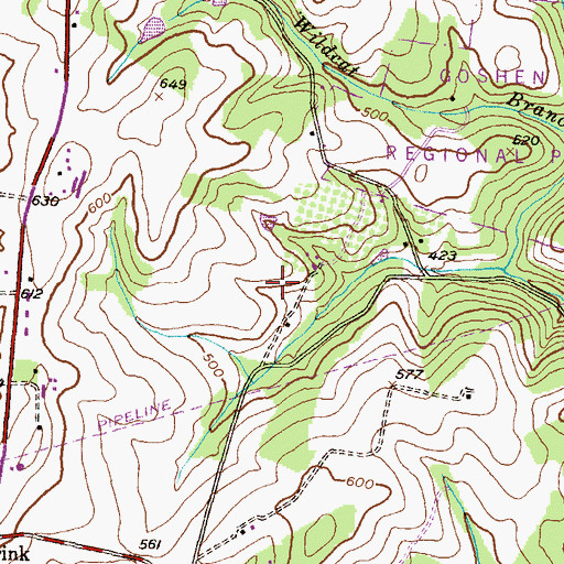 Topographic Map of Butlers Orchard, MD