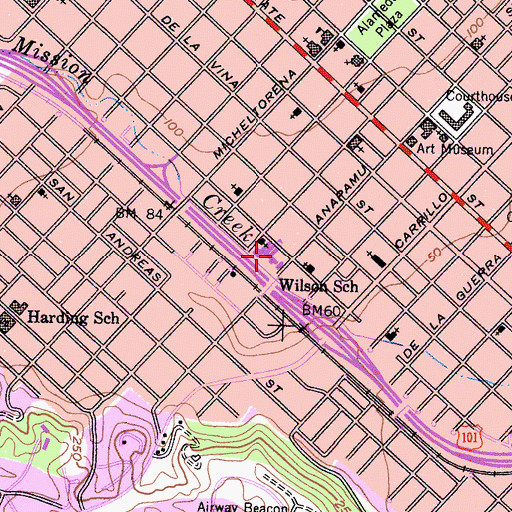 Topographic Map of Wilson School, CA