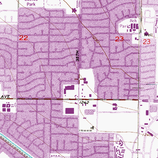 Topographic Map of Saint Jerome Catholic School, AZ