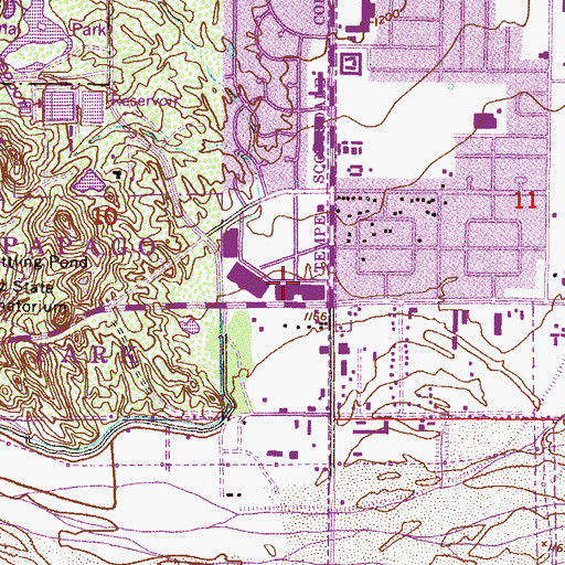Topographic Map of Lamson College, AZ