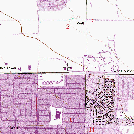 Topographic Map of Unity High School, AZ