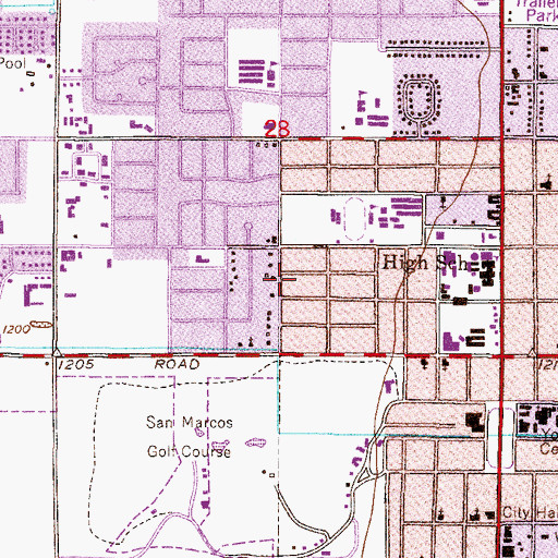 Topographic Map of Chandler Christian School, AZ