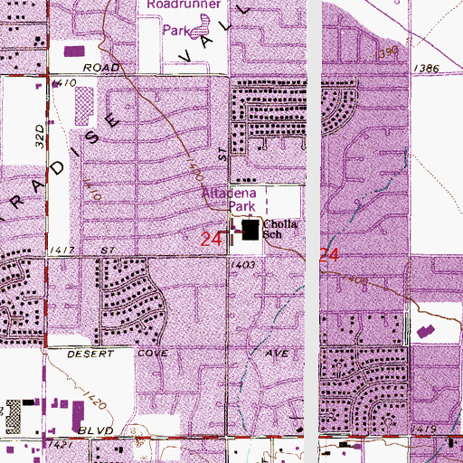Topographic Map of Cholla Alternative School, AZ
