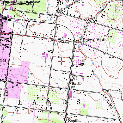 Topographic Map of Montessori School of Sonoma, CA
