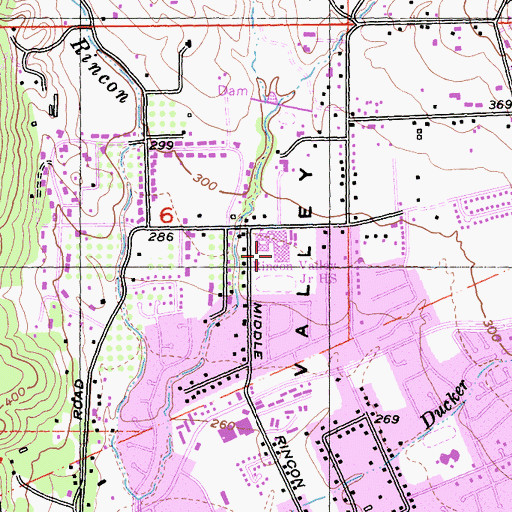 Topographic Map of Santa Rosa Accelerated Charter School, CA