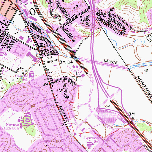 Topographic Map of North Bay Christian Academy, CA