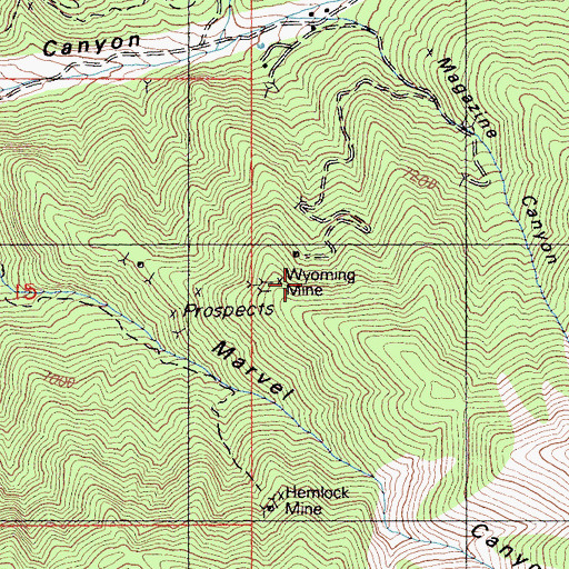 Topographic Map of Wyoming Mine, CA