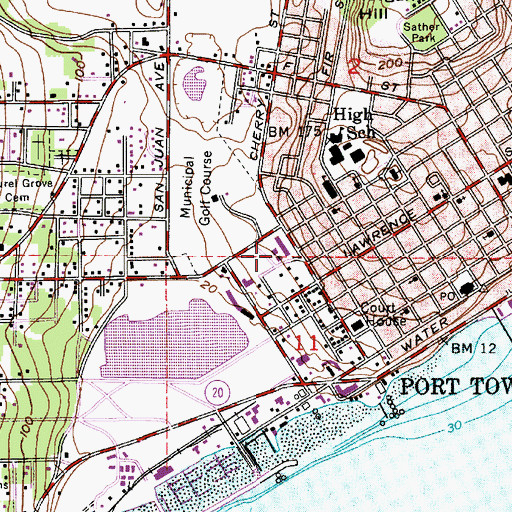 Topographic Map of Mountain View Elementary School, WA