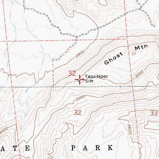 Topographic Map of Yaquitepec Site, CA