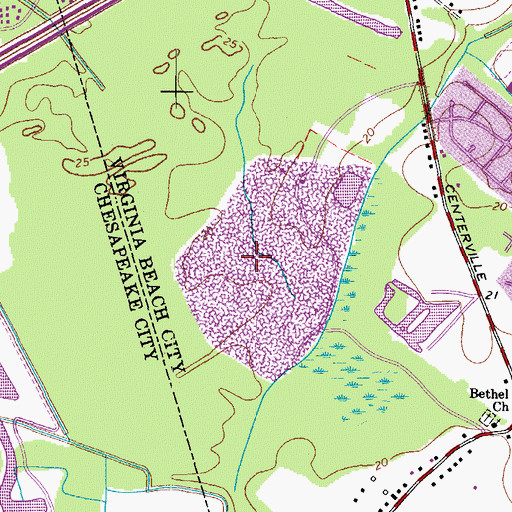 Topographic Map of Southeastern Public Service Authority Consolidated Yard Waste Facility, VA